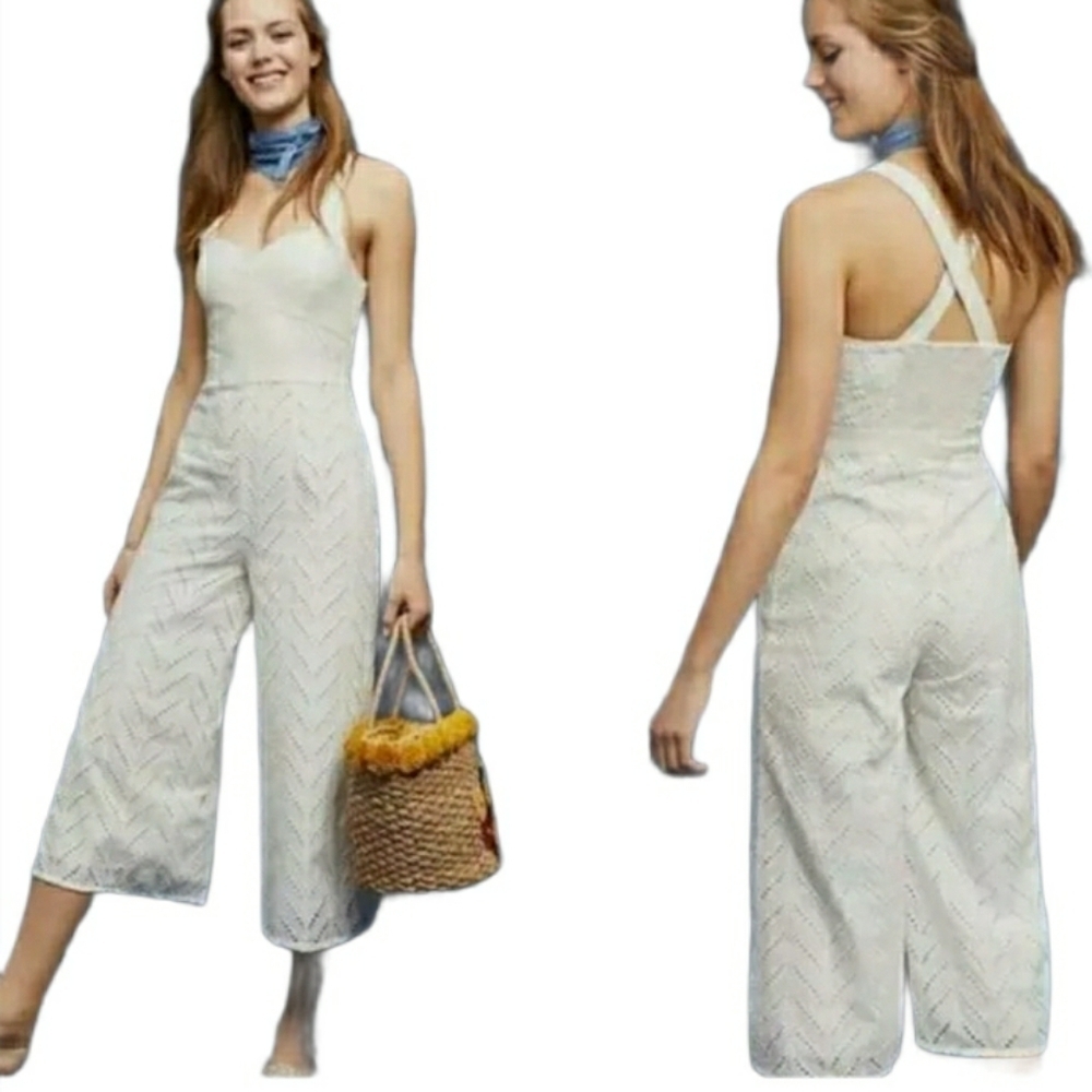 Anthropologie ATT TWA -‎ Eyelet Cream Jumpsuit